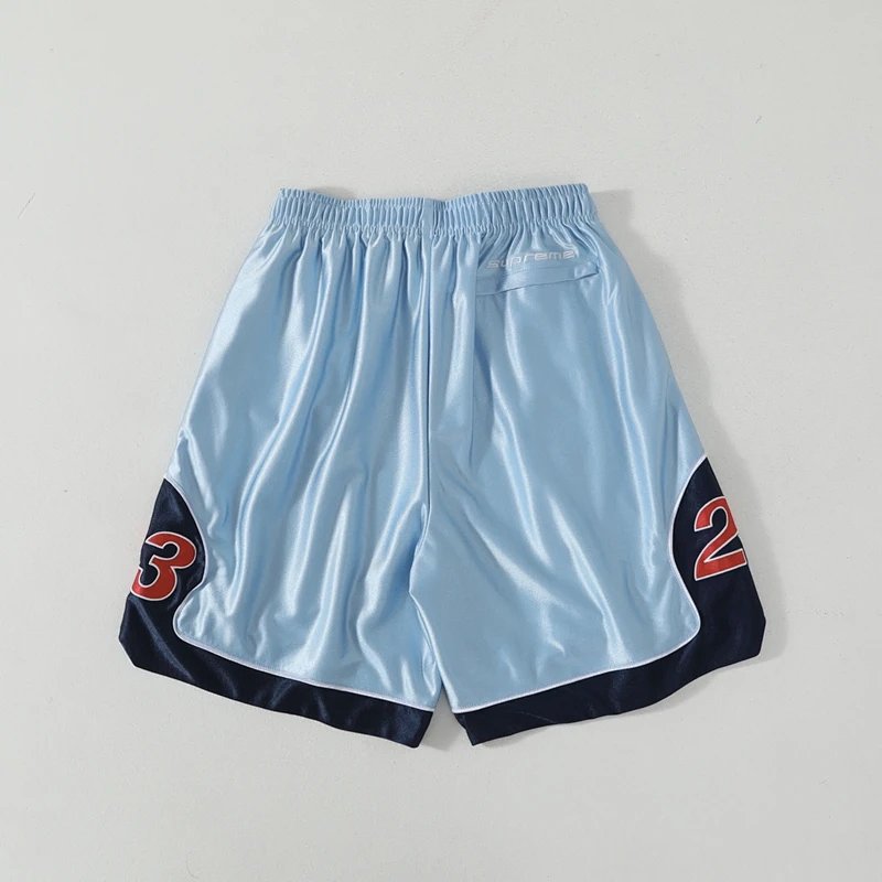 FW24 WEEK7 Warm Up Jersey 胸前logo撞色短袖篮球短裤 颜色：天蓝拼藏青 黑色 军绿拼咖色 S-XL  CS04