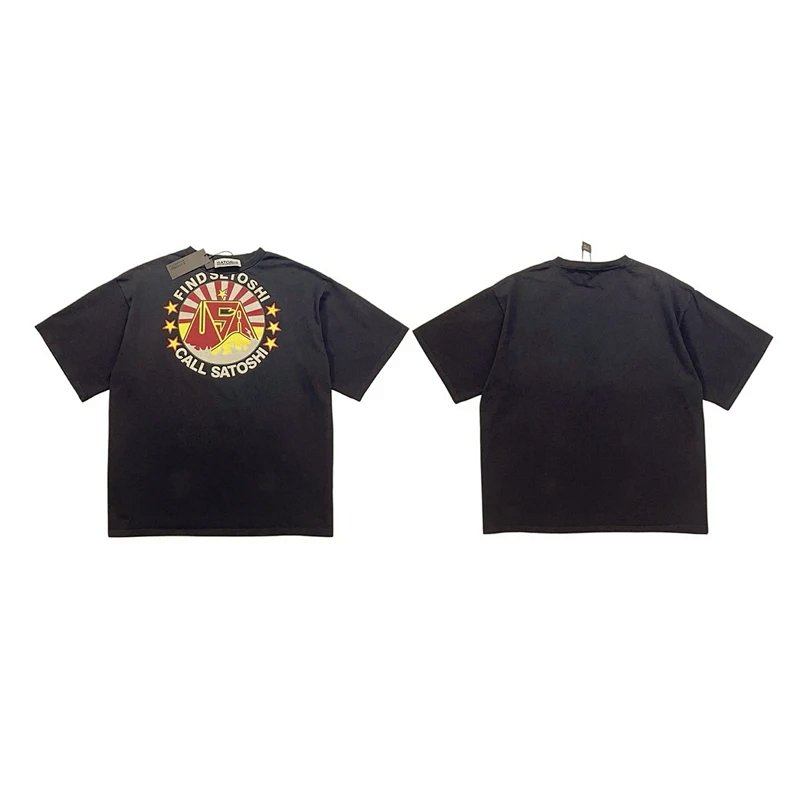 Satoshi Nakamoto Vintage Tee 美式复古T恤 颜色 水洗黑  码数 S M L XL 3181
