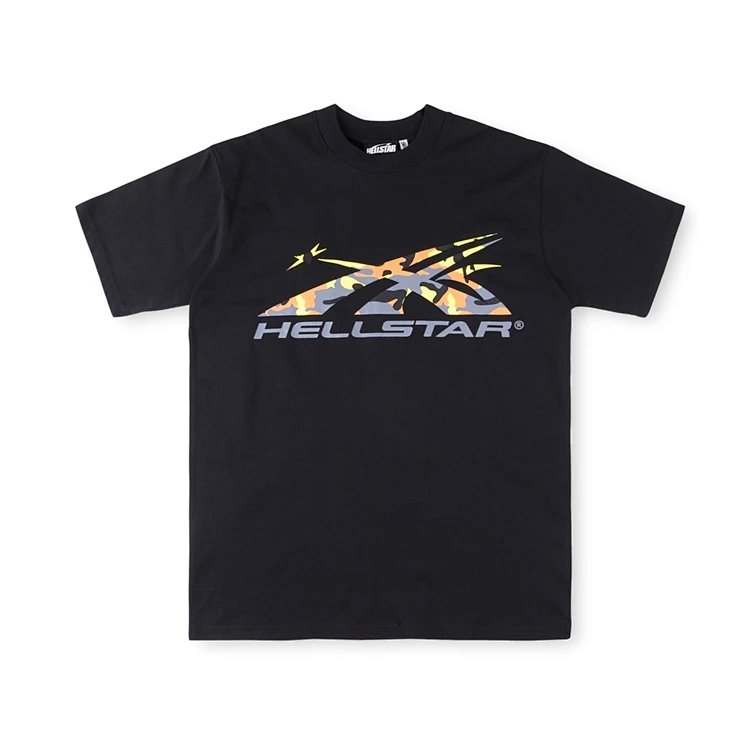 Hellstar Studios Gel Sports Logo tee迷彩印花短T 黑色粉LOGO 黑色黄LOGO S-XL HT25