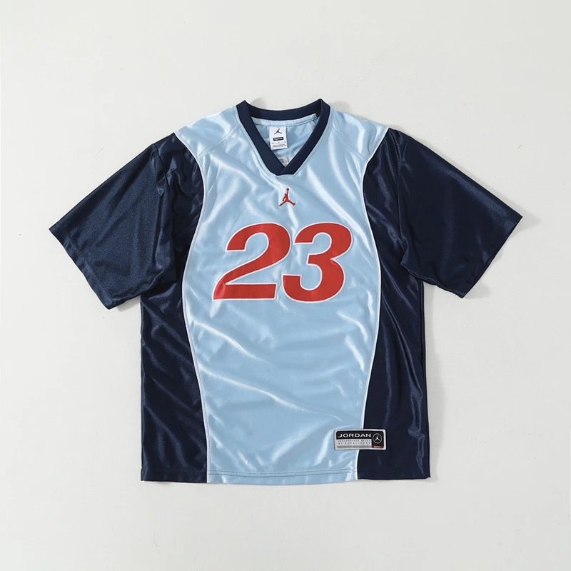 联名款 FW24 WEEK7 Warm Up Jersey 胸前logo撞色短袖足球衣/篮球短裤 颜色：天蓝拼藏青 黑色 军绿拼咖色 尺码：S M L XL  CS03