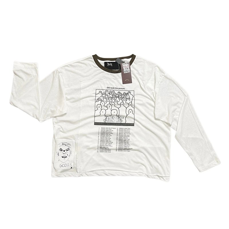 Paly Hollywood  Heavens Gate Ringer Long-Sleeve Tee FEZ 门主题撞色长袖T恤  颜色：米白 码数：S M L XL  H3175