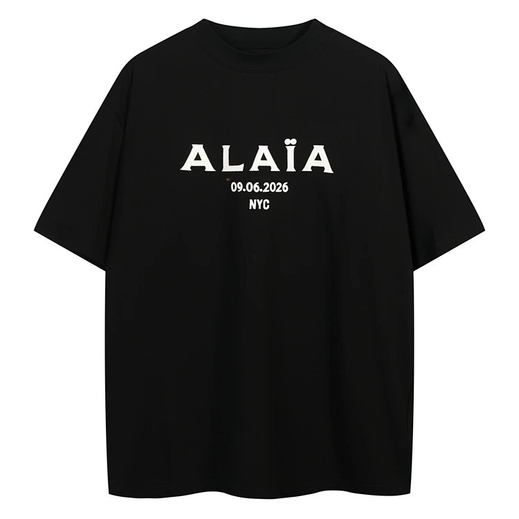 ALA极简标语小众字母logo短袖T恤 颜色:黑色 尺码:S-XL码 L0002#