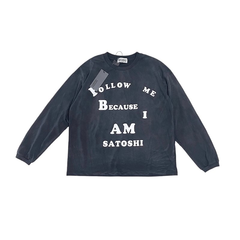 Satoshi Nakamoto Follow Me Longsleeve T-Shirt长袖T恤 颜色：水洗黑 码数：S M L XL  S2201