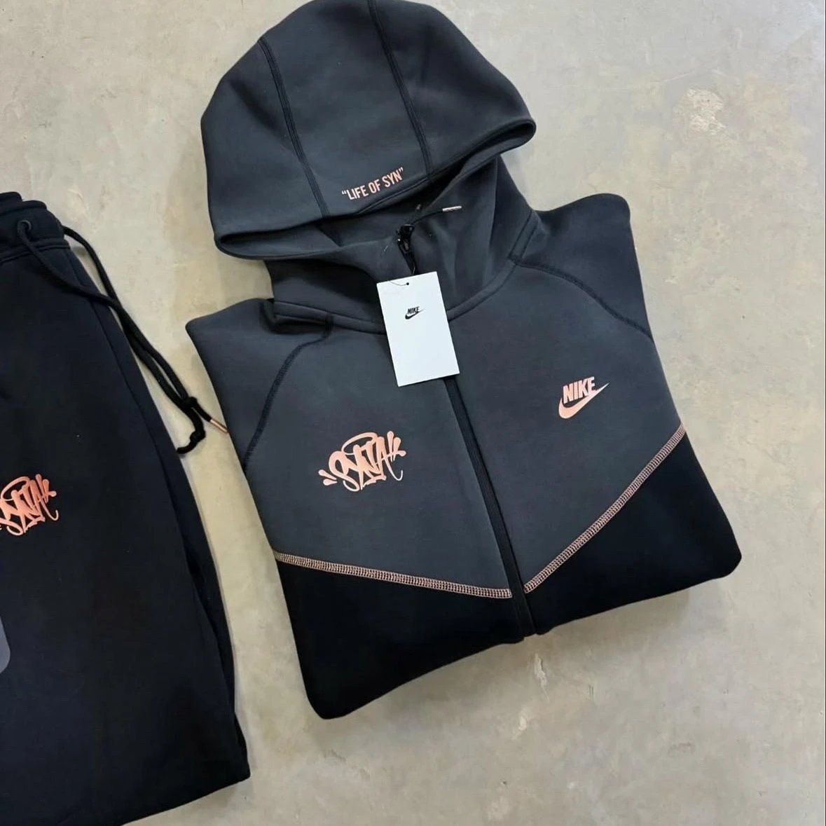 Nike x Off-White Tech Fleece Tracksuit Black Rose Gold - 5