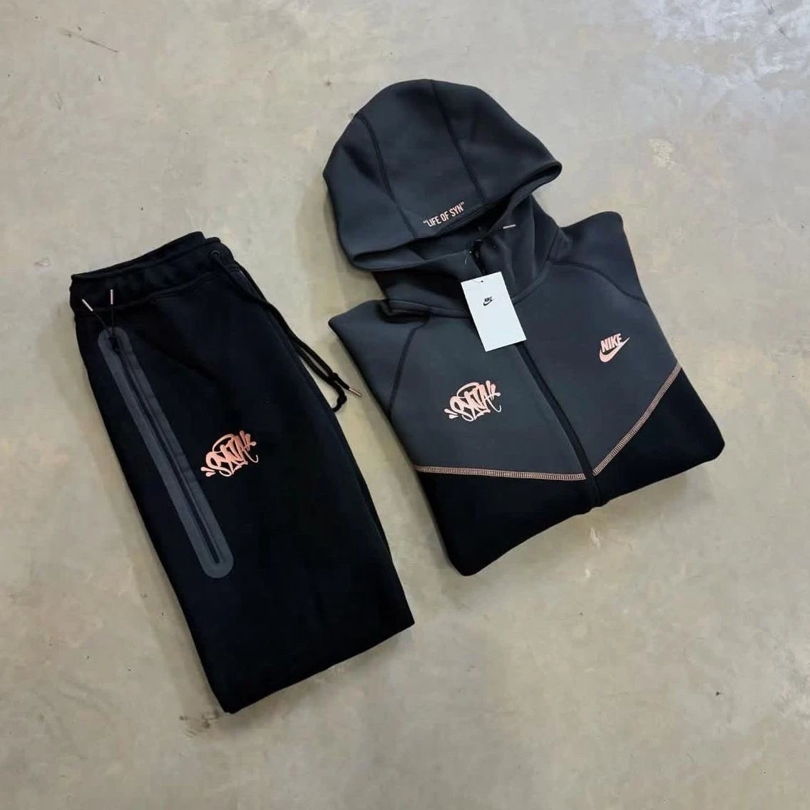 Nike x Off-White Tech Fleece Tracksuit Black Rose Gold - 7