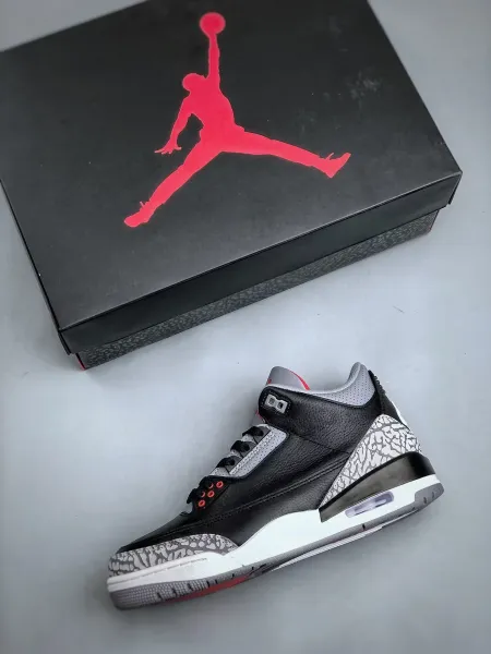 Air Jordan 3 Retro Black Cement Sneakers - 6
