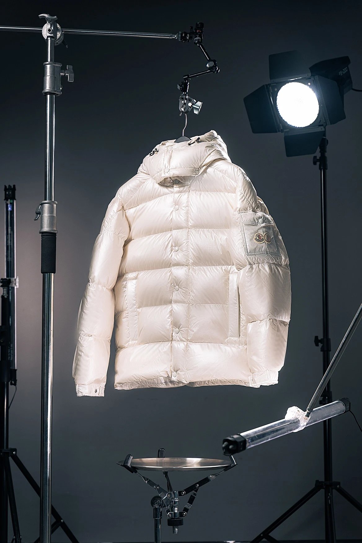 Moncler Down Jackets Maya 70 Anniversary hooded puffer jacket — white
