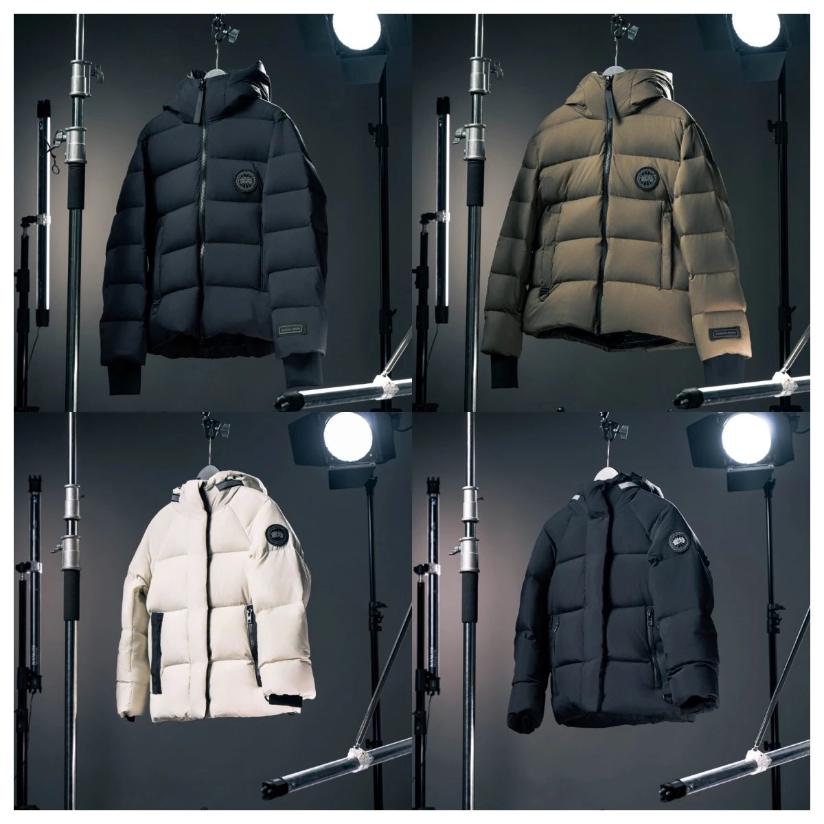 Canada Goose Down Jackets Hooded quilted puffer jacket with black-label patch image 1