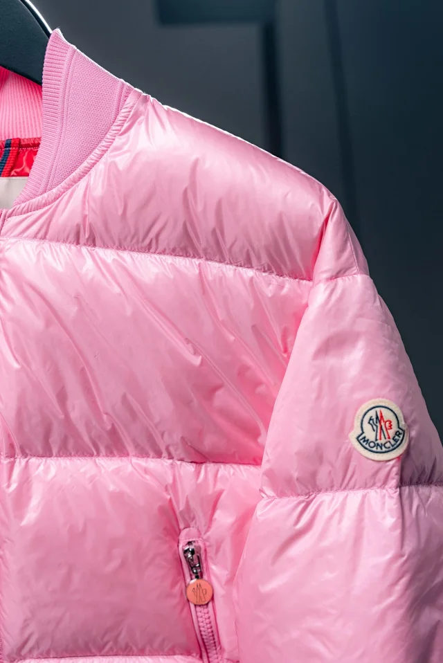 Moncler Down Jackets Short quilted bomber jacket with ribbed collar, cuffs and hem product detail image 11