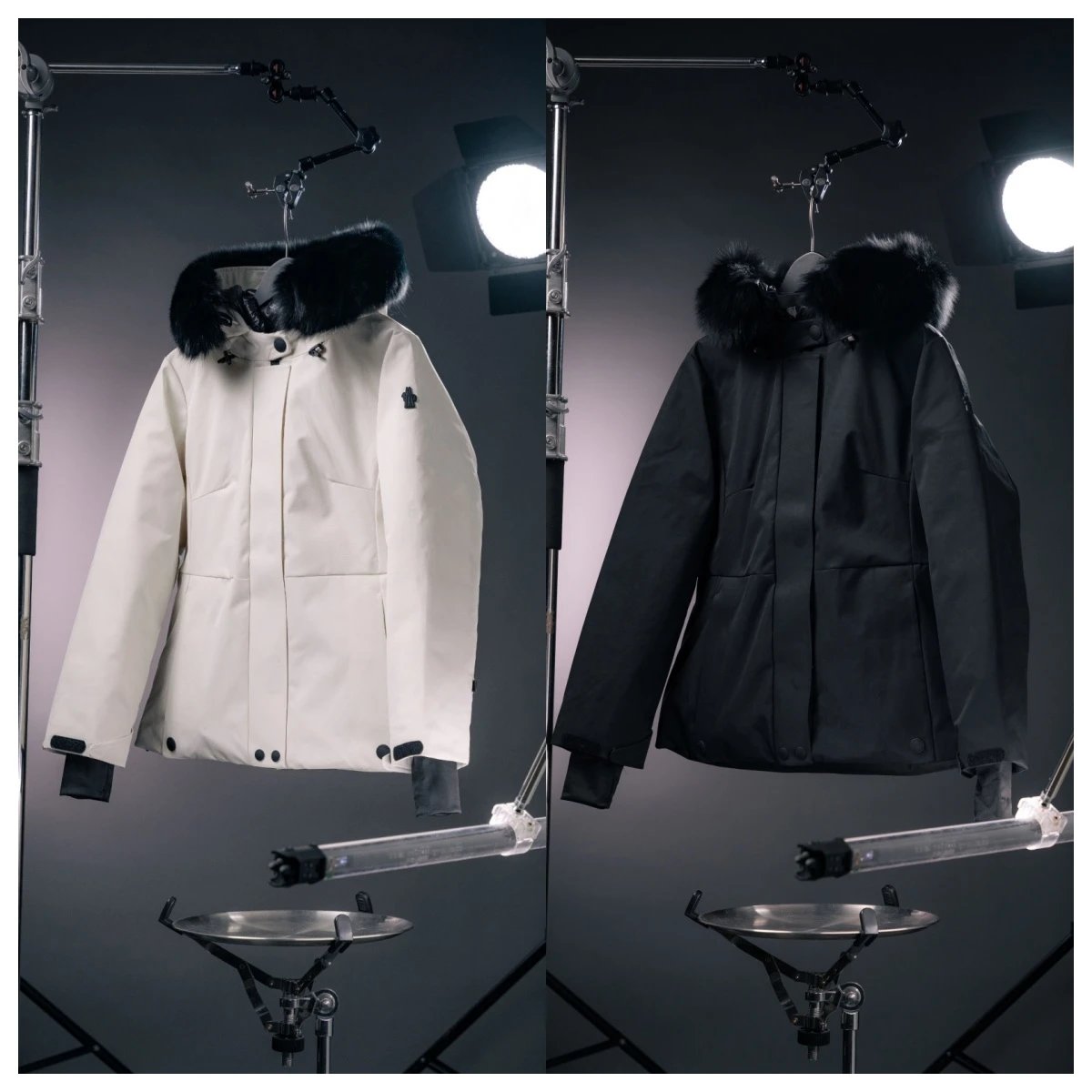Moncler Down Jackets Fur-Trim Hooded Jacket image 1