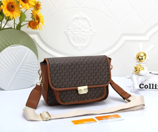 Michael Kors Mini Logo Crossbody Bag Beige and Brown - 9