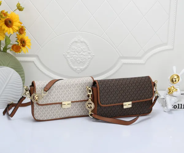 Michael Kors Mini Logo Crossbody Bag Beige and Brown - 7
