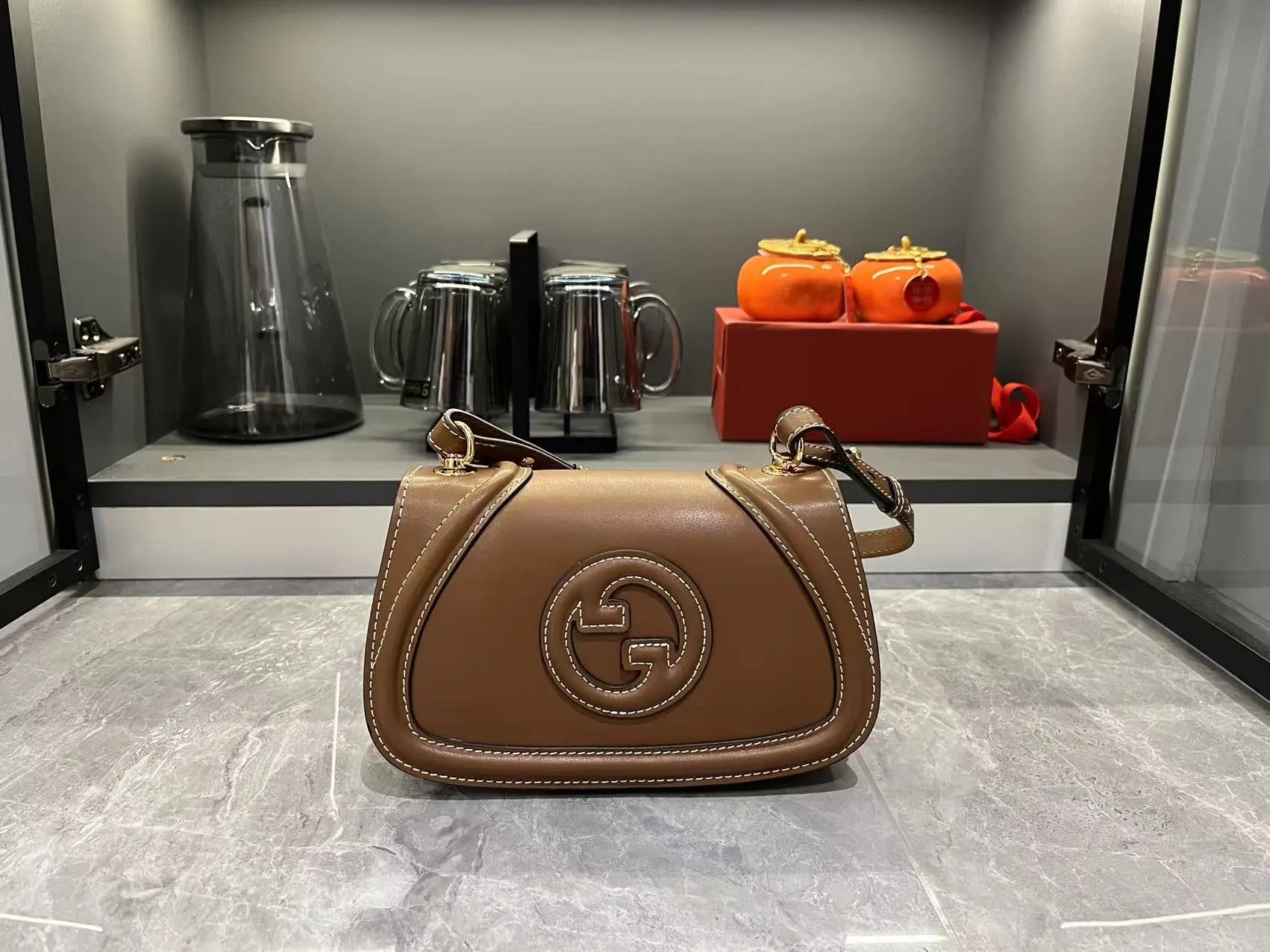 Gucci Ophidia GG Zip Card Case Beige