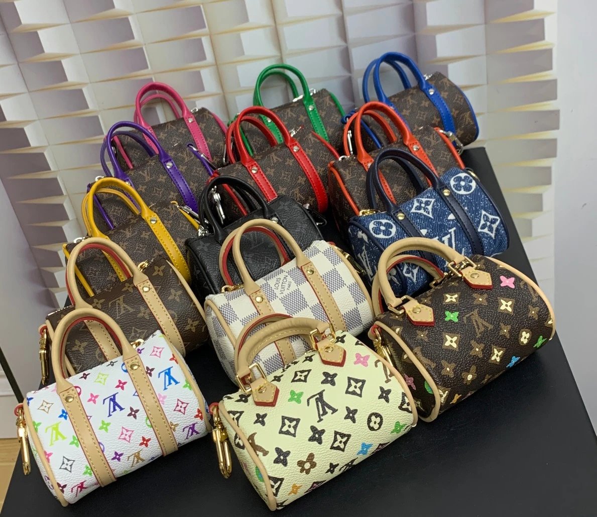 Louis Vuitton Monogram Keepall Mini Bag Charm Purple Clutches - 9