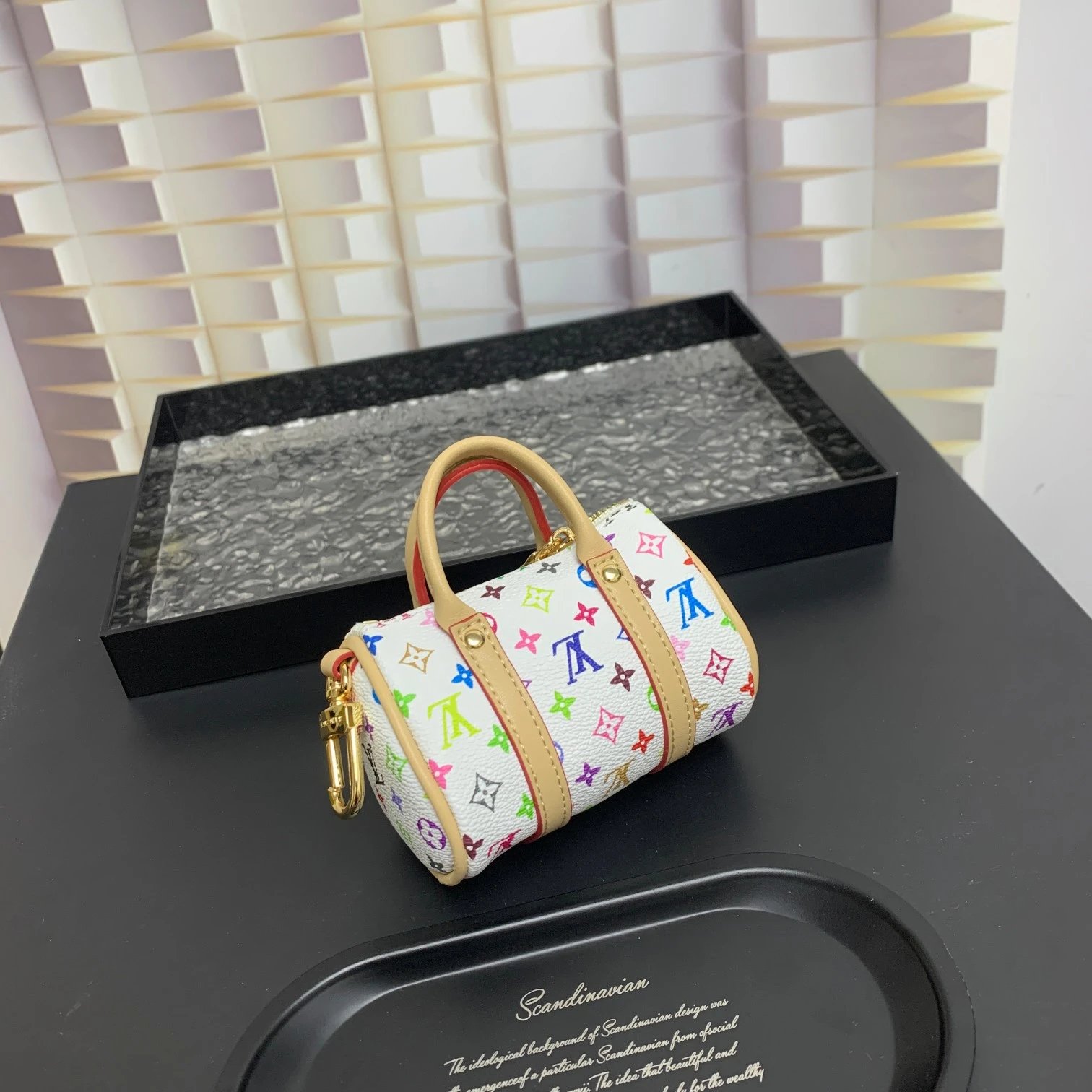 Louis Vuitton Monogram Keepall Mini Bag Charm Purple Clutches - 11