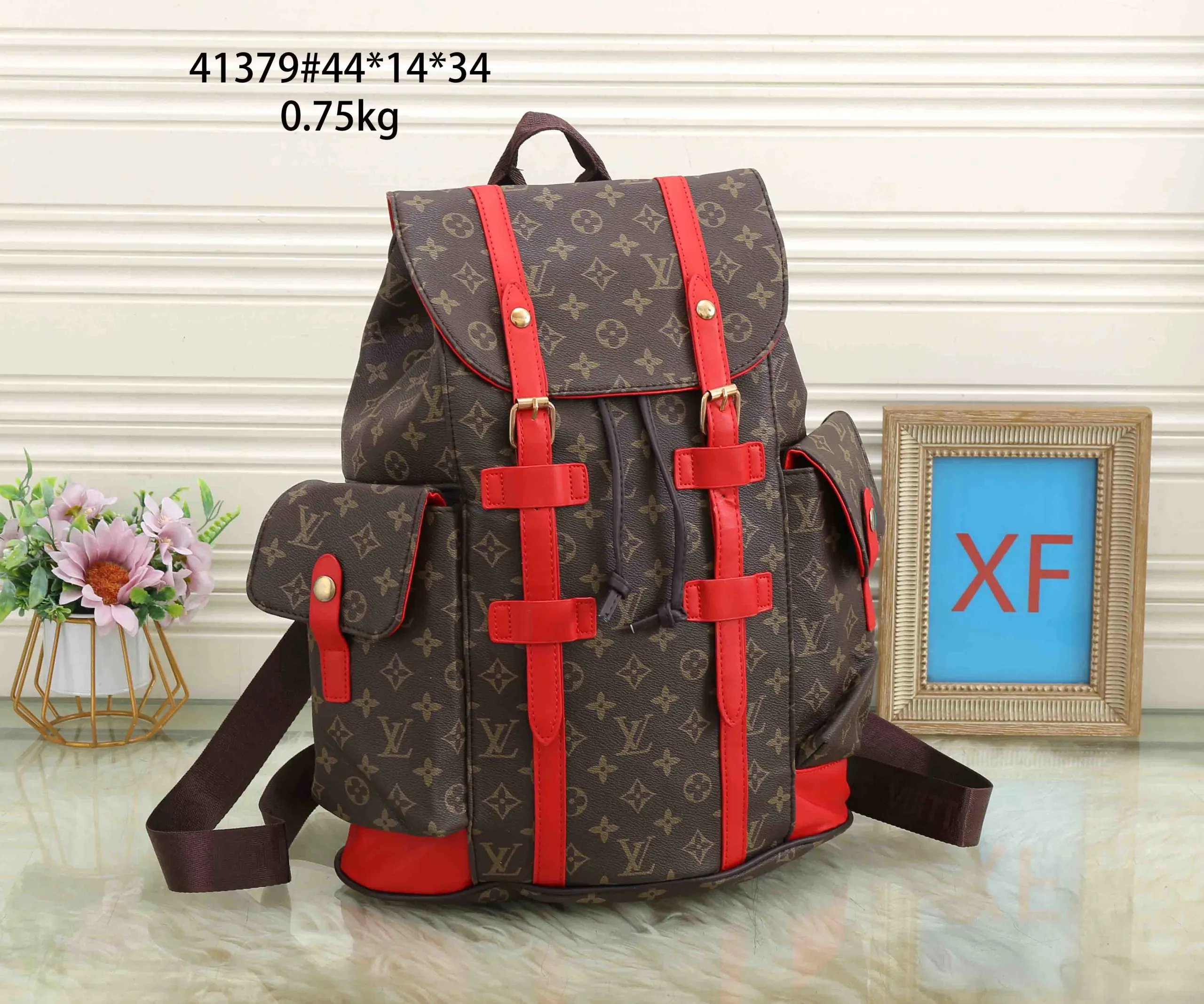 Louis Vuitton Monogram Canvas Red Trim Backpack - 1