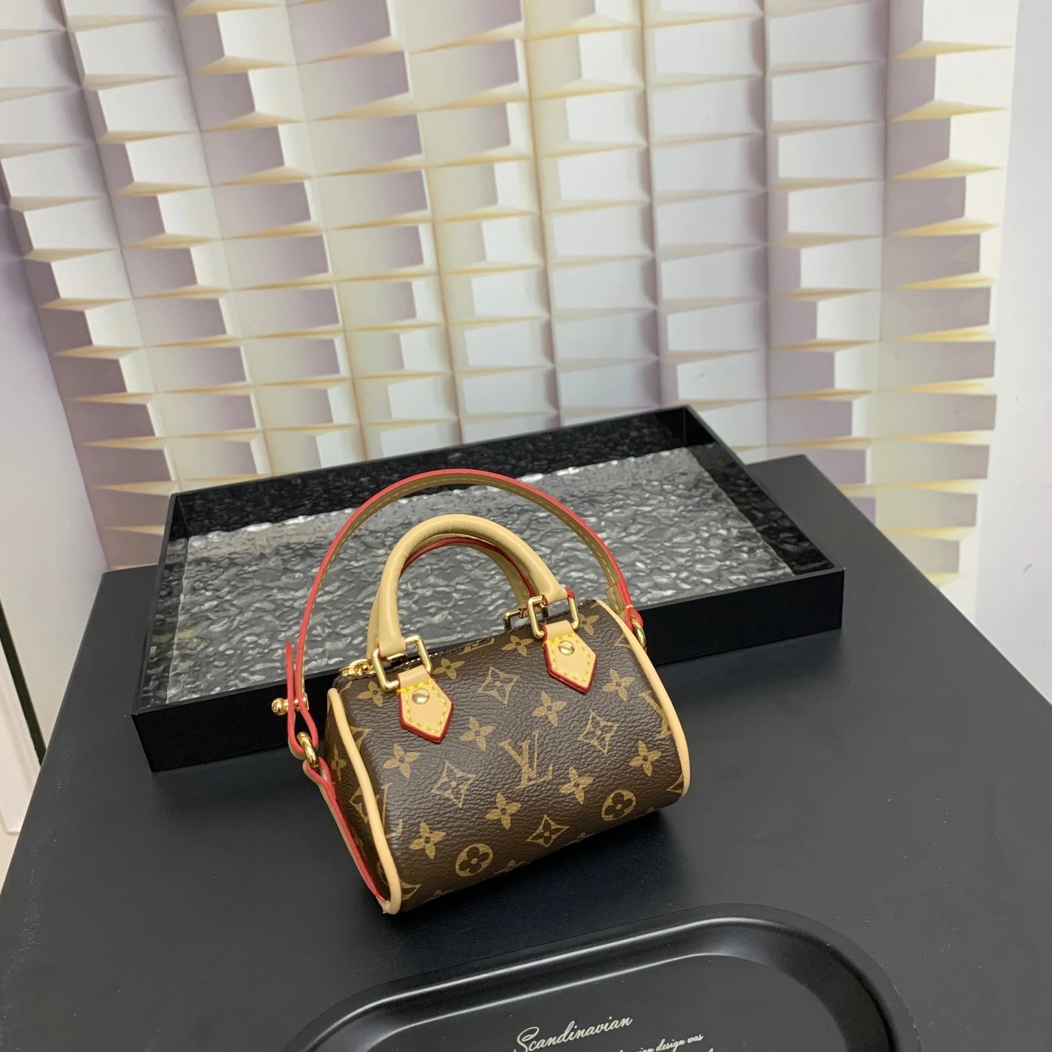 Louis Vuitton Monogram Keepall Mini Bag Charm Purple Clutches - 7