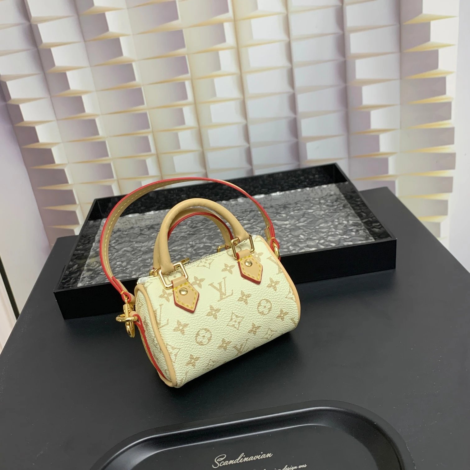 Louis Vuitton Monogram Keepall Mini Bag Charm Purple Clutches - 4