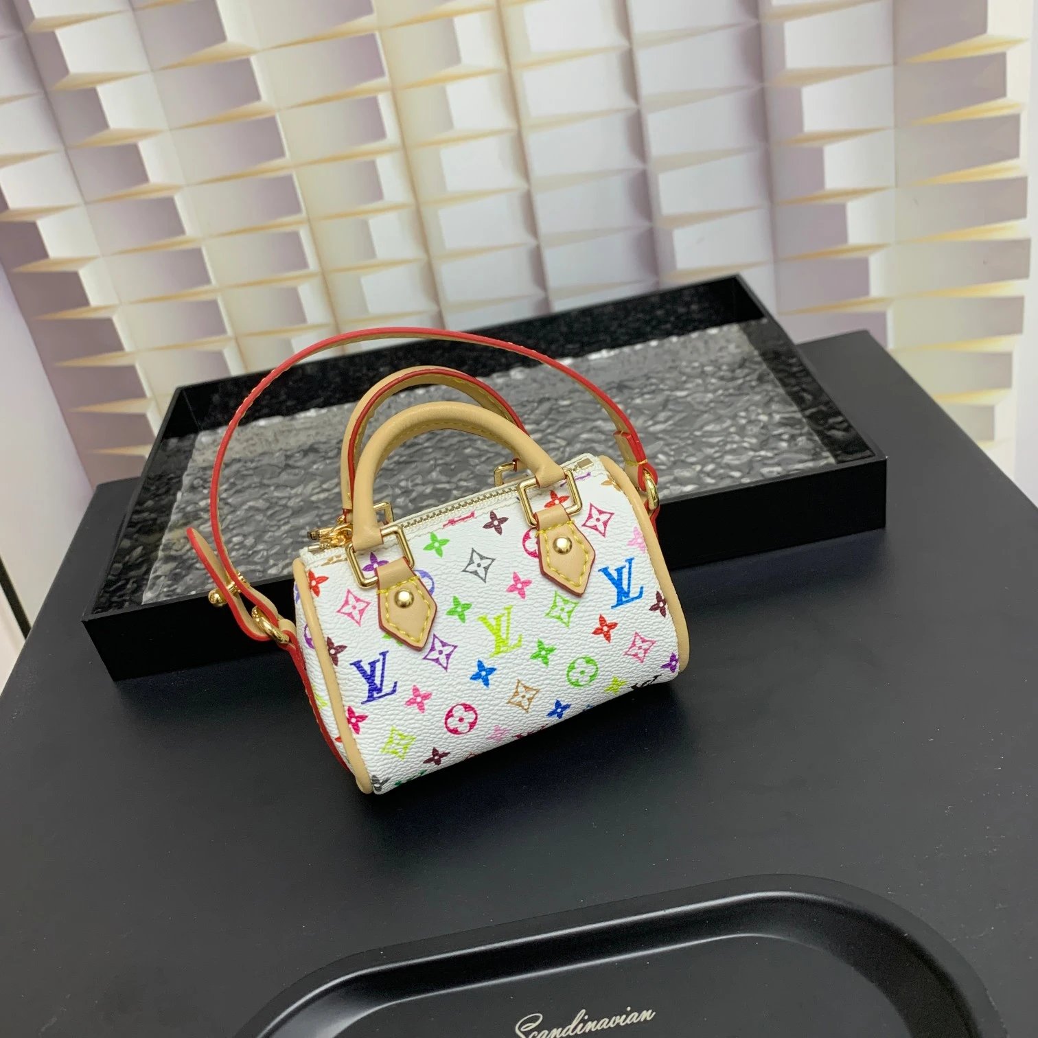 Louis Vuitton Monogram Keepall Mini Bag Charm Purple Clutches - 6