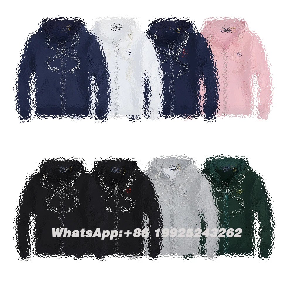 RL velvet long sleeved hooded zipper sweatshirt cardigan and sweatpants set