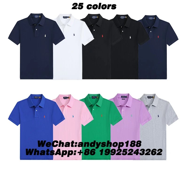 Rl correct version 31 color classic embroidered lapel short sleeved shirt
