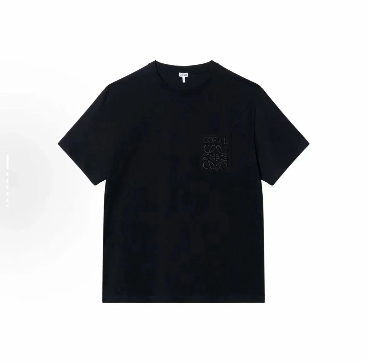LOEWE Pocket Logo Embroidered Short-Sleeve T-Shirt in Black - In Stock, Ships Immediately, Non-Defective