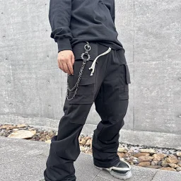 thumbnail for Pink Elephant Dark Loose Cargo Knitted Pants American casual straight-leg sweatpants are popular fashion brands