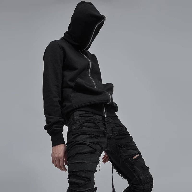 Pink Elephant FHDX Dark RO Style Long Zipper Hoodie Ins Hip Hop Trend
