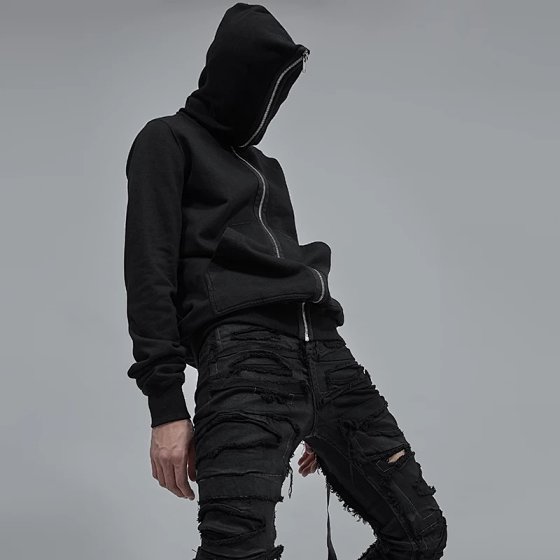 Pink Elephant FHDX Dark RO Style Long Zipper Hoodie Ins Hip Hop Trend