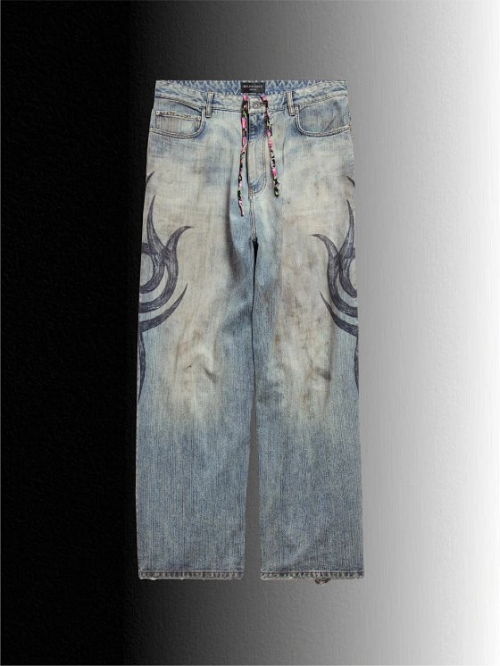 24fw bal autonomous striped totem jeans y2k (first batch in stock)