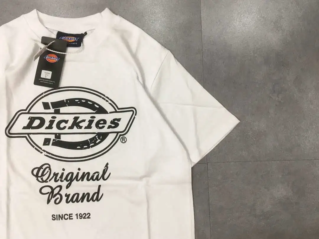 潮牌新款dickies短袖t恤男女纯棉宽松半袖学生情侣上衣男女同款