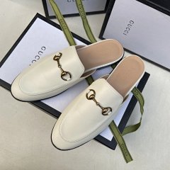 Gucci Spring/Summer 2023 New Ins Popular Gucci Horseclip Retro One Step Shoes for Women GUCCI Flat Shoes Half Dragged Headbands Embroidered Little Bee Shoes Children's Happy Shoes for Women