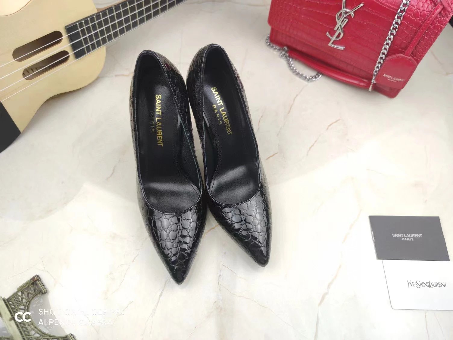 Crocodile Embossed Patent Leather