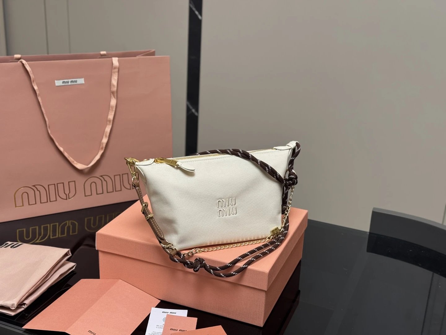 Miu Miu Bowler Bag Brown Leather Handbag - 36