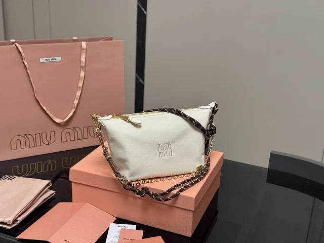 Miu Handbags Logo-Embossed Zip-Top Handbag product detail image 35