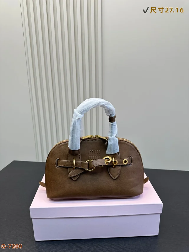 Miu Handbags Logo-Embossed Zip-Top Handbag product detail image 13