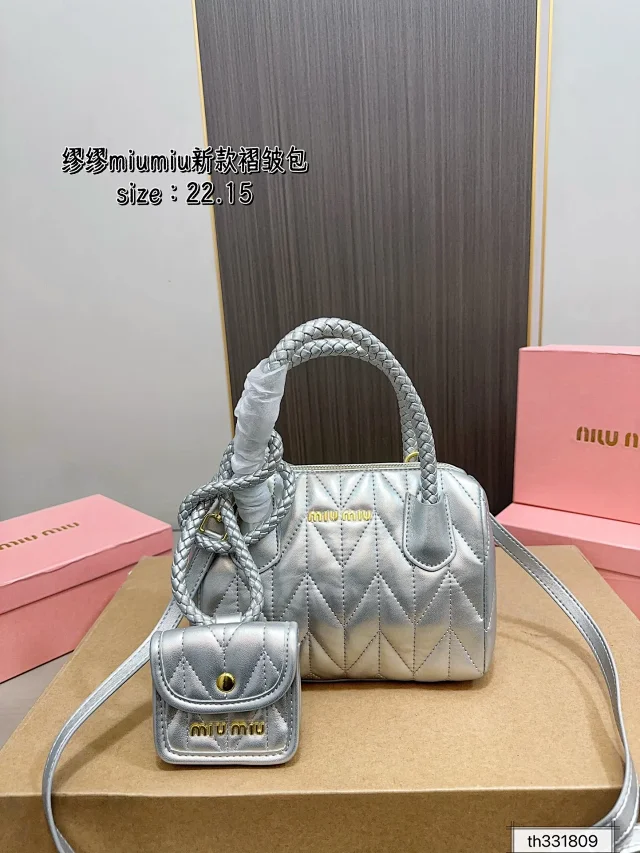 Miu Handbags Logo-Embossed Zip-Top Handbag product detail image 27