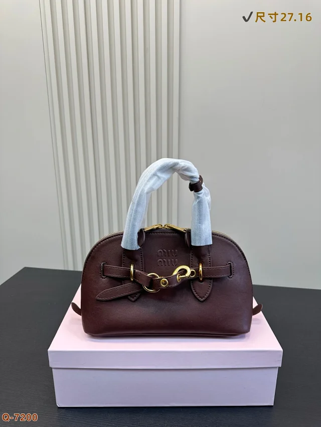 Miu Handbags Logo-Embossed Zip-Top Handbag product detail image 12