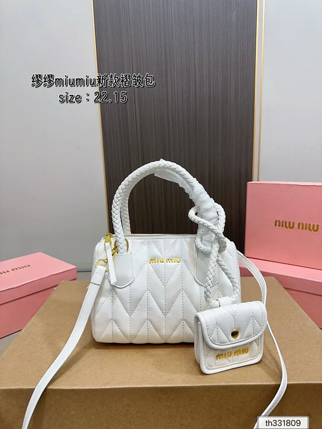 Miu Handbags Logo-Embossed Zip-Top Handbag product detail image 26