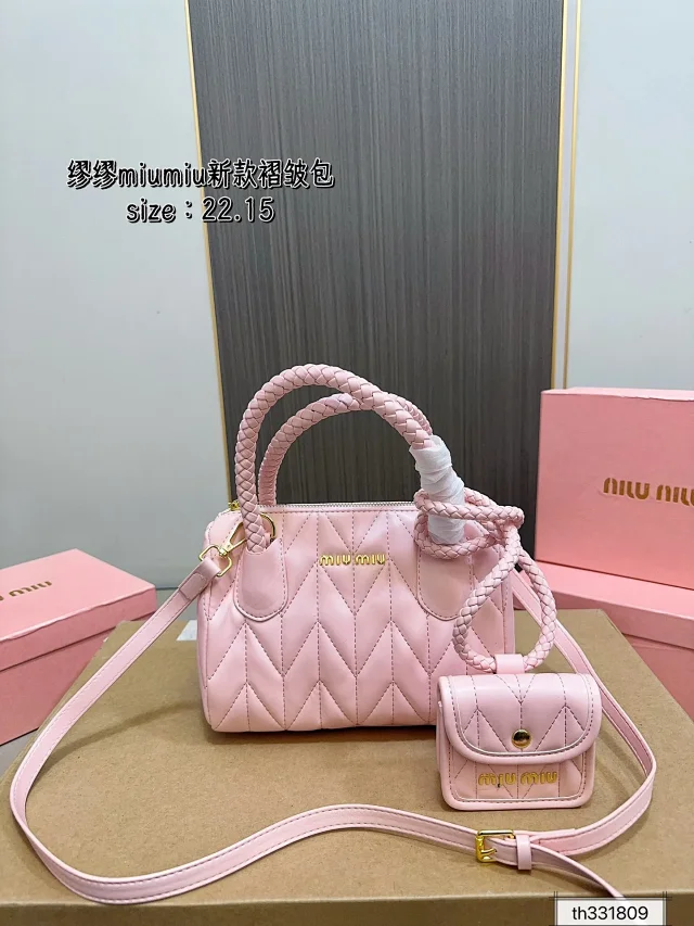 Miu Handbags Logo-Embossed Zip-Top Handbag product detail image 23
