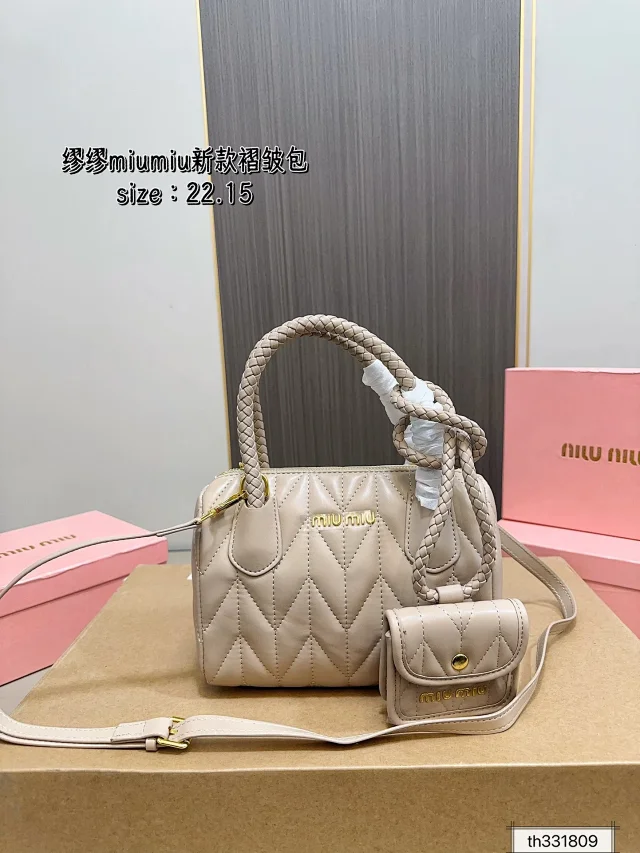 Miu Handbags Logo-Embossed Zip-Top Handbag product detail image 24