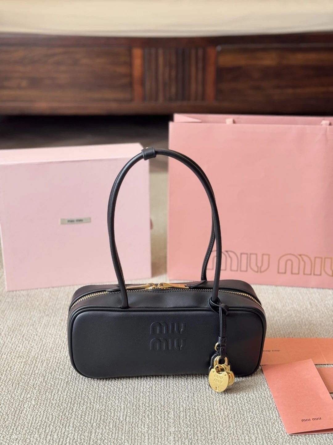 Miu Miu Bowler Bag Brown Leather Handbag - 39