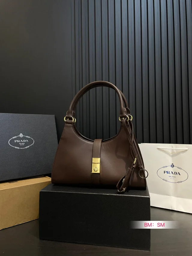 Prada Crossbody Bags Triangle-shaped bag with detachable zip pouch product detail image 13