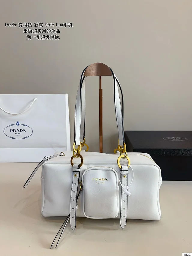 Prada Crossbody Bags Triangle-shaped bag with detachable zip pouch product detail image 25