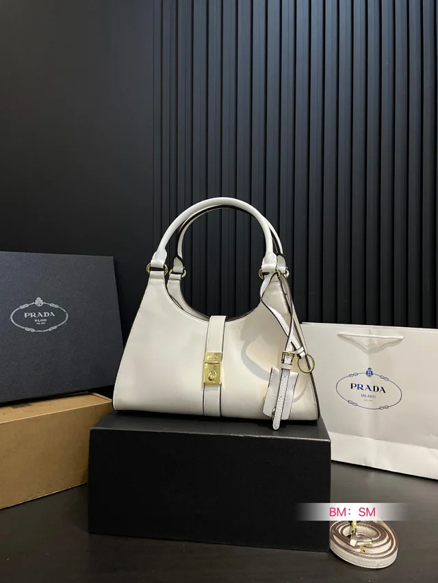 Prada Crossbody Bags Triangle-shaped bag with detachable zip pouch product detail image 14