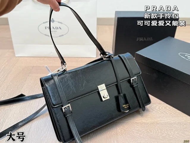 Prada Crossbody Bags Triangle-shaped bag with detachable zip pouch product detail image 34