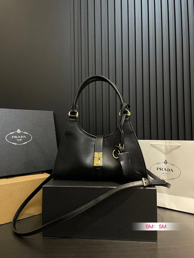 Prada Crossbody Bags Triangle-shaped bag with detachable zip pouch product detail image 15