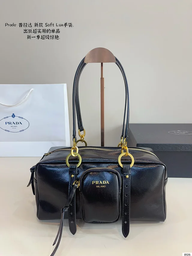 Prada Crossbody Bags Triangle-shaped bag with detachable zip pouch product detail image 24