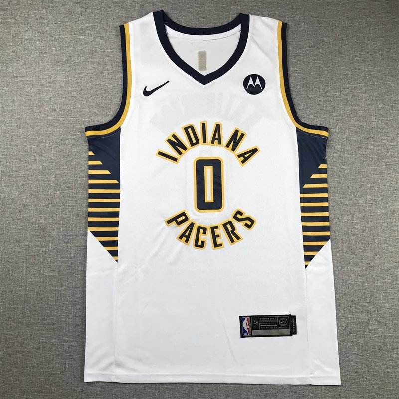 Pacers 23-24 Season No. 0 Haliburton Nike Basketball Jersey for Men NBA City Edition Custom Basketball Uniform Sports Tank Top with Embroidered Print