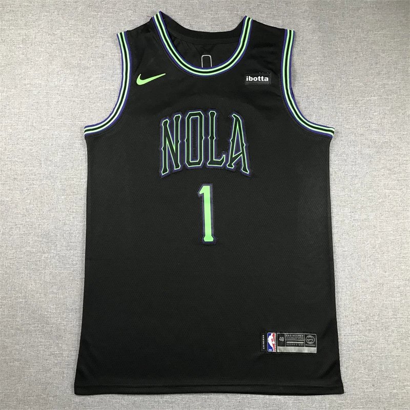 Pelicans 23-24 Season #1 Zion Nike Basketball Jersey Men NBA City Edition Custom Jersey Sports Vest Embroidered Printed